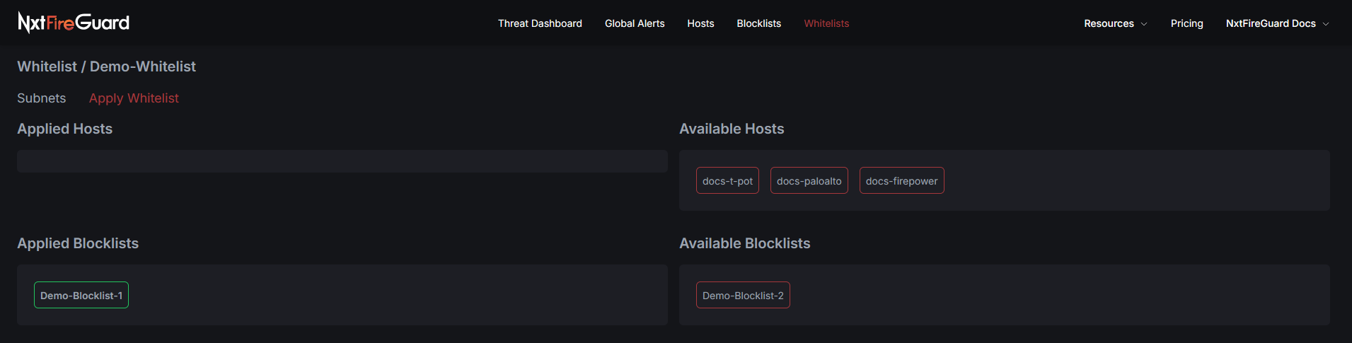 Apply whitelist on a per blocklist basis