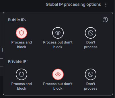 Global IP Processing options